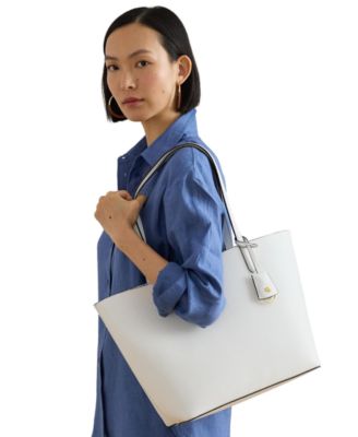 Faux-Leather Large Reversible Tote Bag