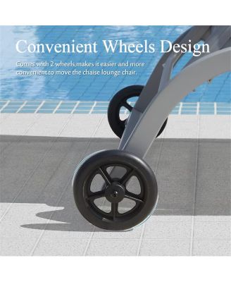 Outdoor Chaise Lounge Set of 2, Woven Polypropylene Seats, Stackable Aluminum Frame Patio Chairs