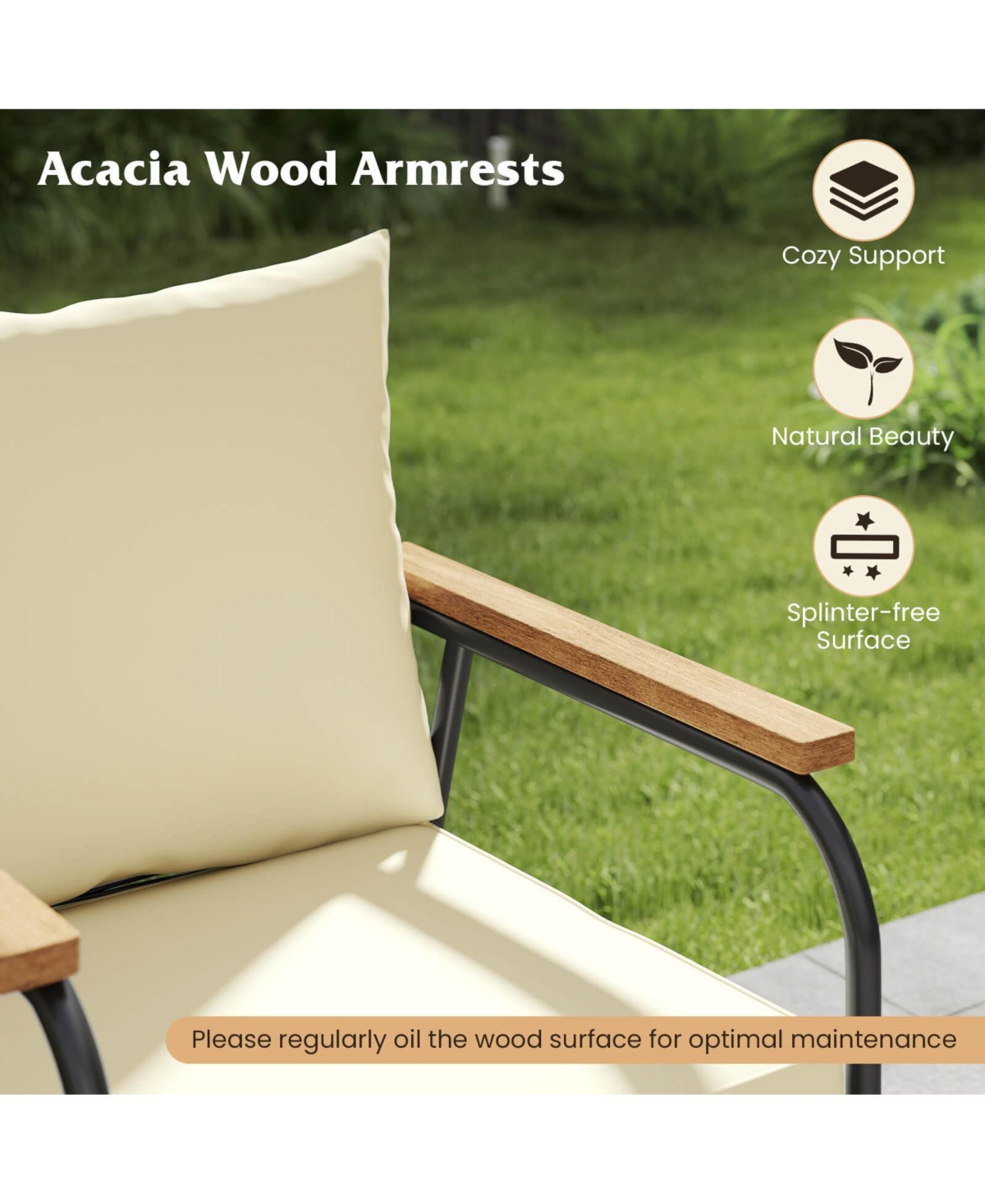 Gymax Set Of Patio Furniture Set w/Tempered Glass Coffee Table Pe Wicker Rattan Chairs