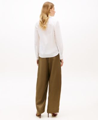 Women's Clip Dot Roll-Tab Collared Shirt