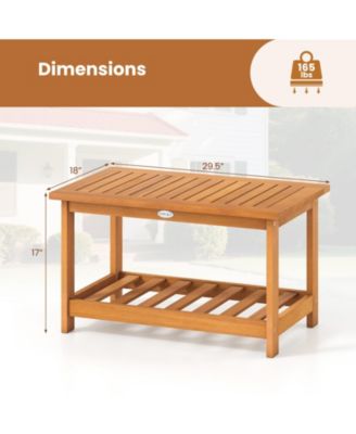 Acacia Wood Outdoor Slatted Coffee Table