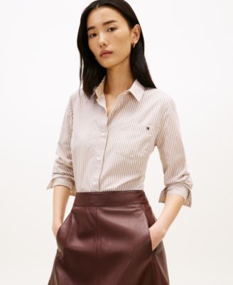 Women's Classic Poplin Roll-Tab Long-Sleeve Shirt