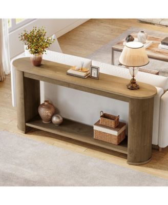 63" Console Table with Shelf, Slim Entryway Sofa Table for Living Room