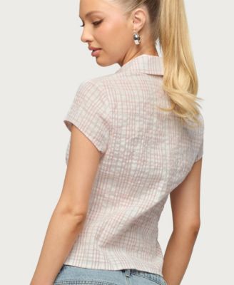 Women's Naiah Plaid Tailored Button Up Shirt
