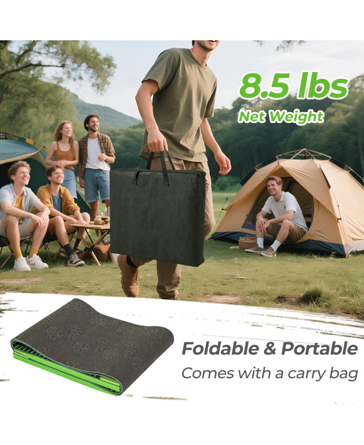 Mecale 11 ft Putting Green Mat with 2 Adjustable Putters & 6 Balls