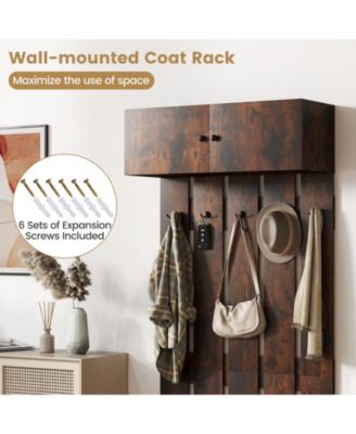 Entryway Wall Coat Rack Wall Mounted Coat Clothes Rack