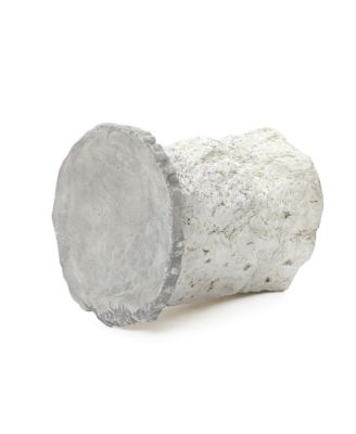  Outdoor Side Table, 18.7" MgO Patio Accent with Textured Base & Smooth Round Top