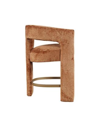  1 Pc   Jacquard Fabric Upholstered   Modern Luxury, Sculptural Design   Counter Stool