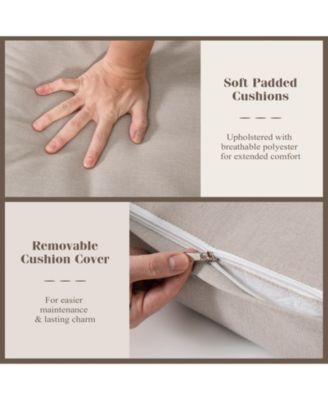 Set Of 4 Patio Furniture Set Patio Loveseat Sofa w/ a Coffee Table 2 Single Couch