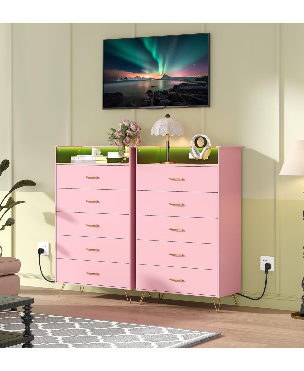 gaomon 5-Drawer Tall Dresser for Bedroom, Wood Chest of Drawers with Silent Closing Slides, Water-Resistant White Storage Organizer for Hallway