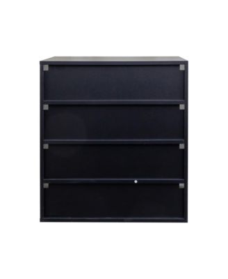 4-Tier Wooden Shoe Box, Stackable Sneaker Display Box with RGB LED Light, Shoe Storage Bin for Hallway and Entryway