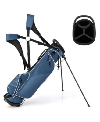 Golf Stand Cart Bag with 4-Way Divider, Organizer Pockets, Carry Strap