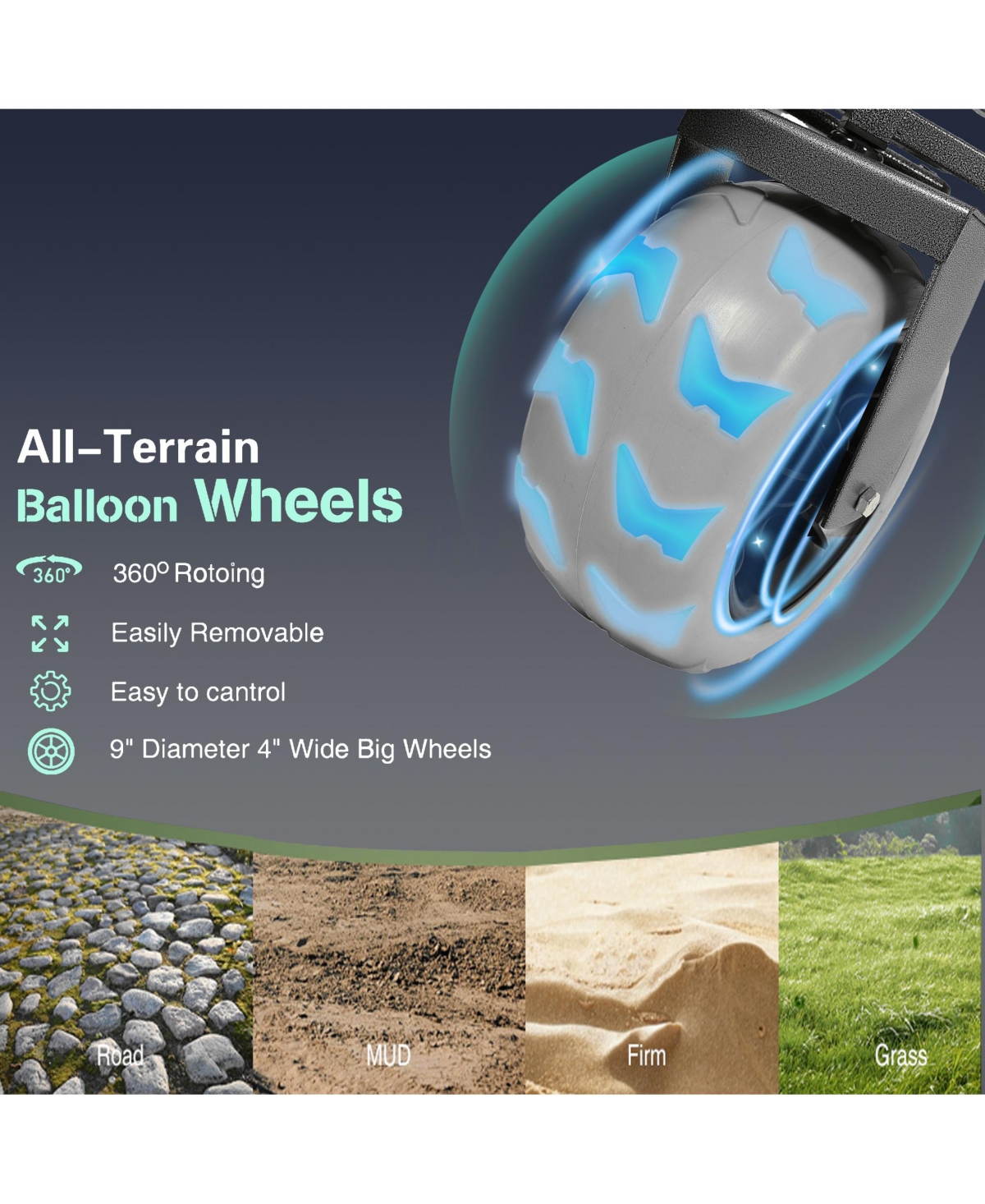 Rainsken Heavy-Duty Folding Wagon Cart with Bench Seat and Rear-Mounted Folding Tabletop, 500lbs Capacity for Camping