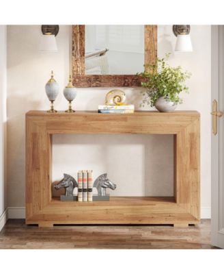 Farmhouse Console Table, 47 Inches Entryway Console Table with Storage, Industrial Hallway Accent Table for Living Room, Entrance