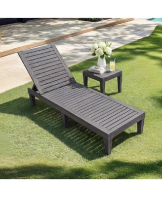 Patiojoy 2 PCS Lounge Chair Chaise Recliner Weather Resistant Adjustable Outdoor