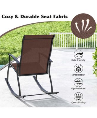 Set of 4 Outdoor Rocking Chair Patio Rocker w/ Breathable Fabric