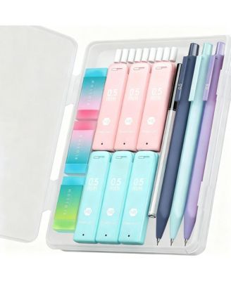 0.5mm Mechanical Pencil Set, 3PCS Mechanical Pencils with HB Lead Refills, Pastel Eraser Set and Eraser Refills for Writing, Art Drawing