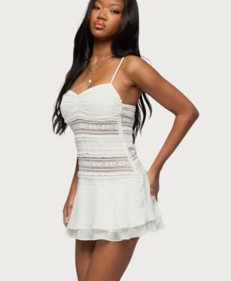 Women's Marcia Chiffon Lacey Mini Dress