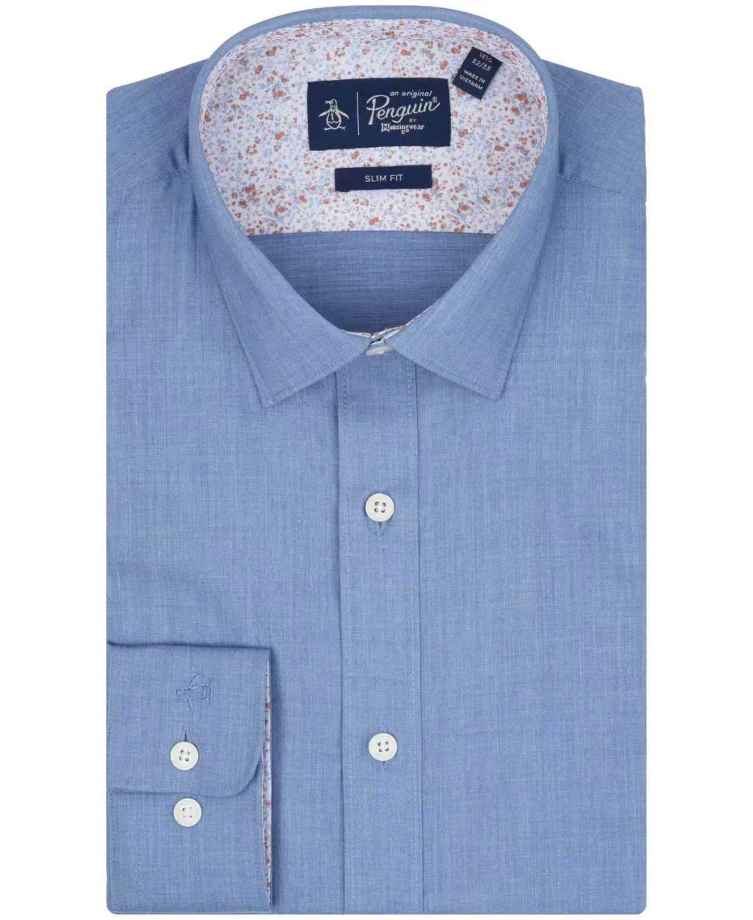 Men's Melange Slim-Fit Dress Shirt