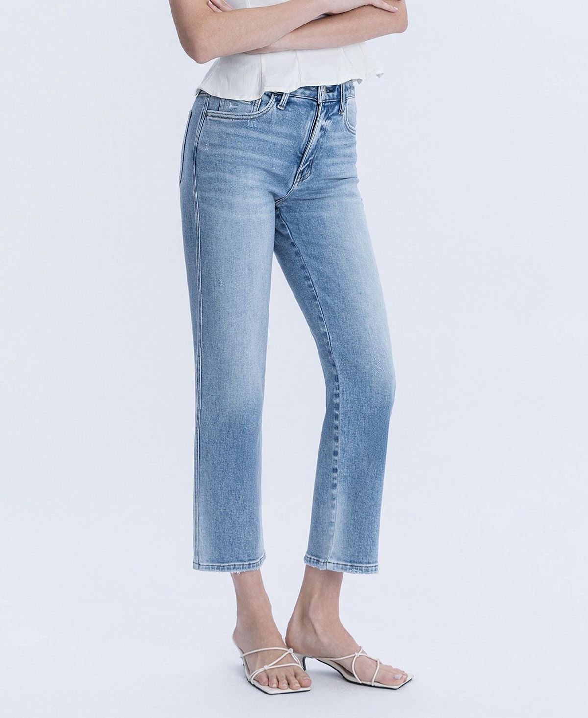 Flying Monkey Women's High Rise Ankle Straight Jeans view 4 — MAYCSS fashion products