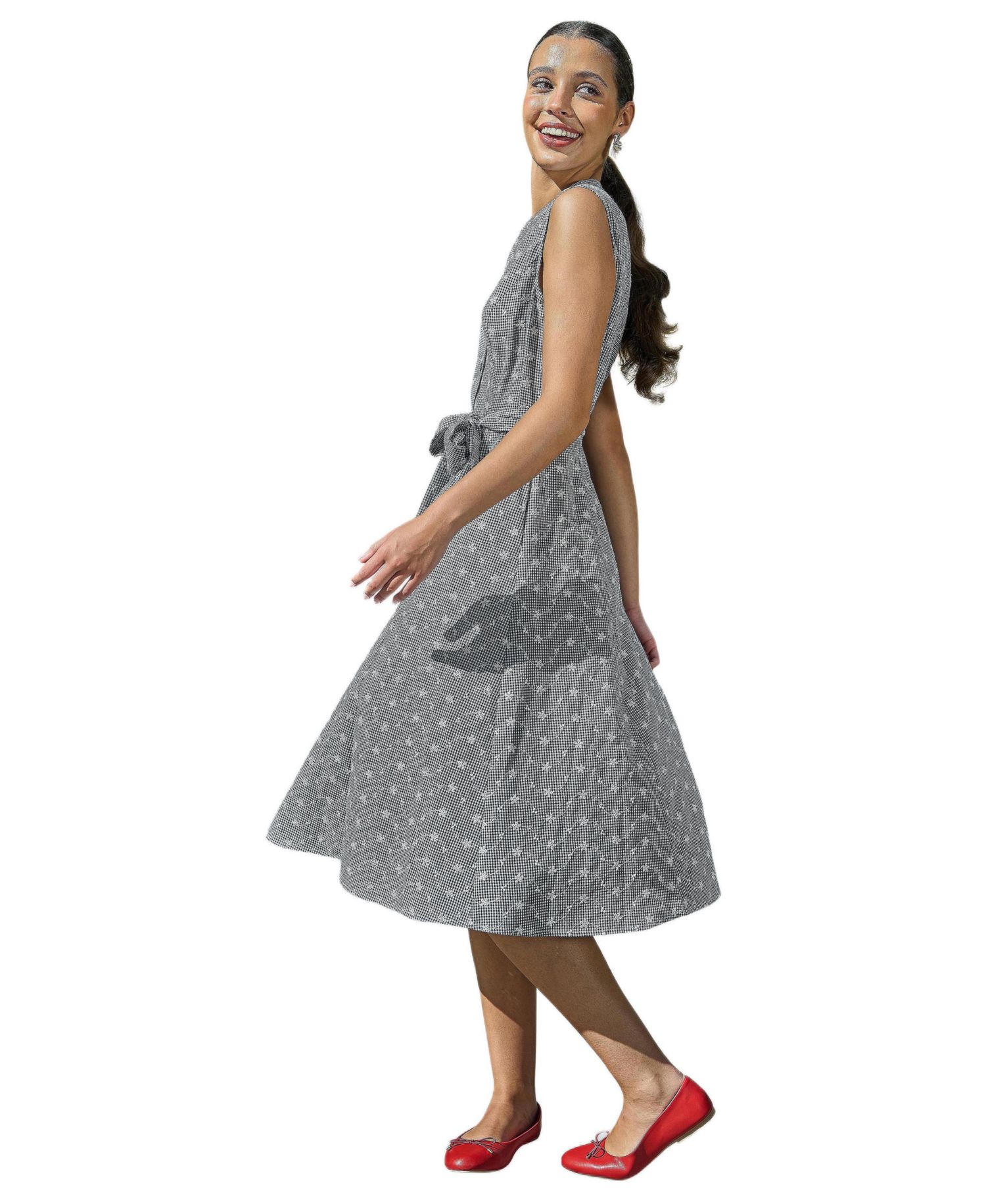 Women's Broderie Embroidered Shirt Dress