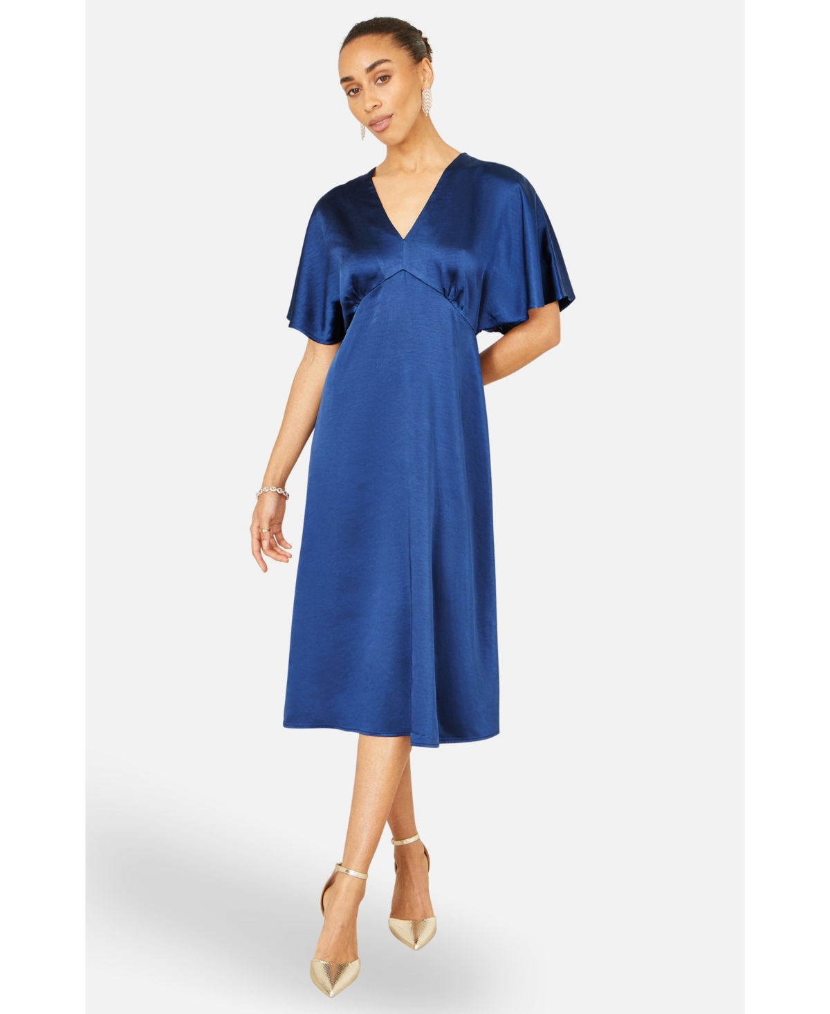Yumi Women's Satin Midi Kimono Dress