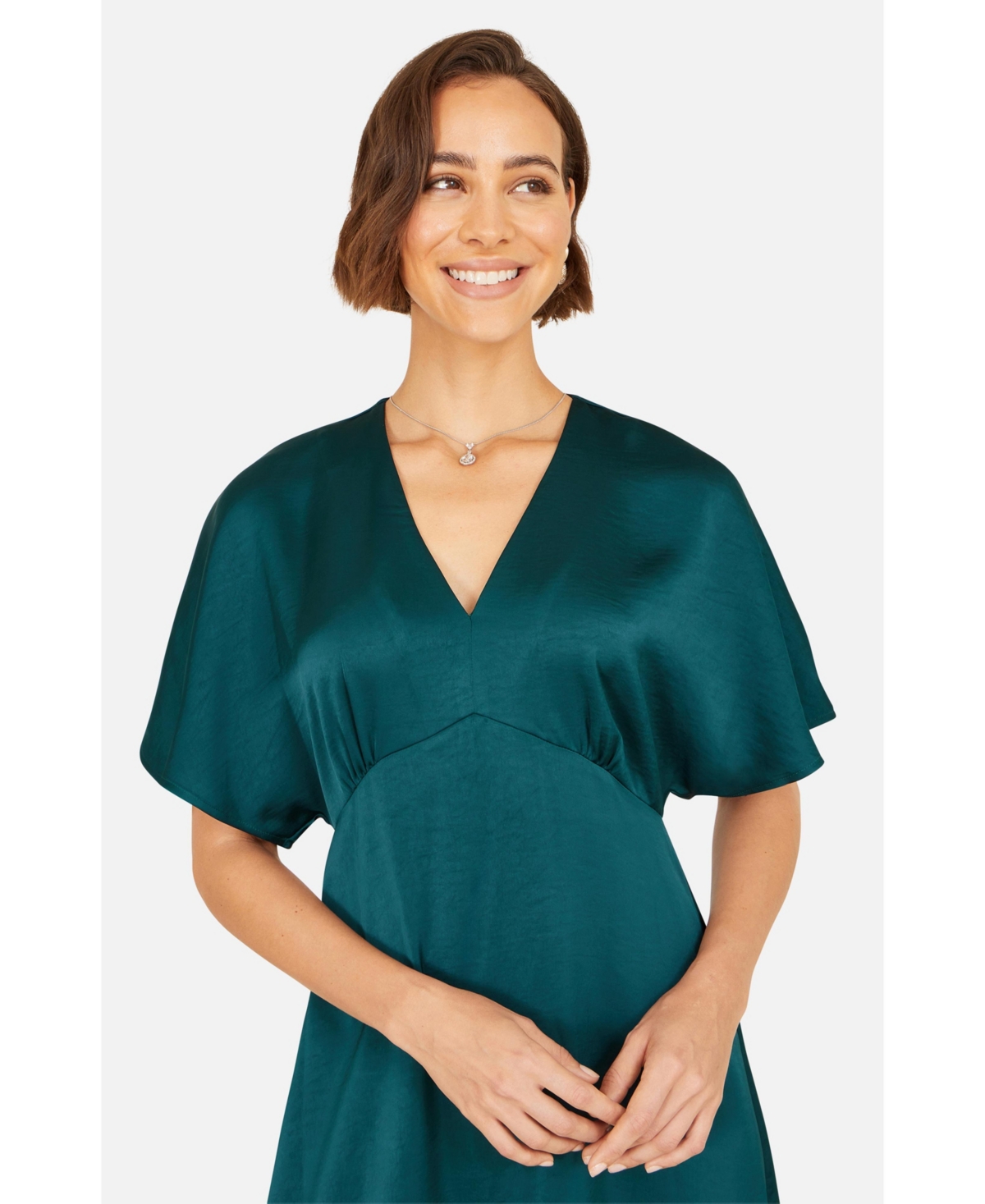 Yumi Women's Satin Midi Kimono Dress