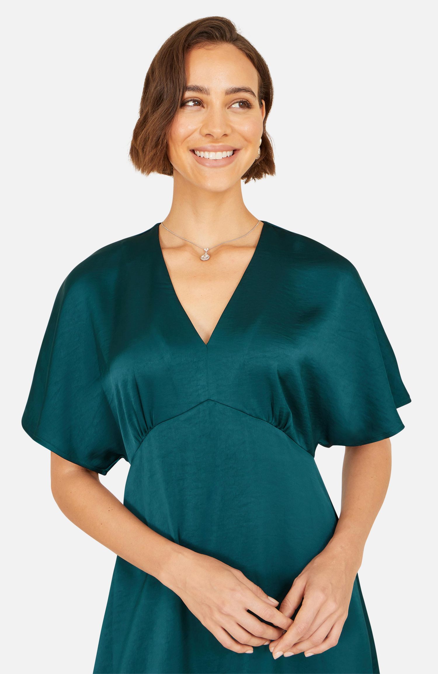 Women's Satin Midi Kimono Dress