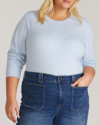 Women's Plus Size Fine Knit Crew Sweater
