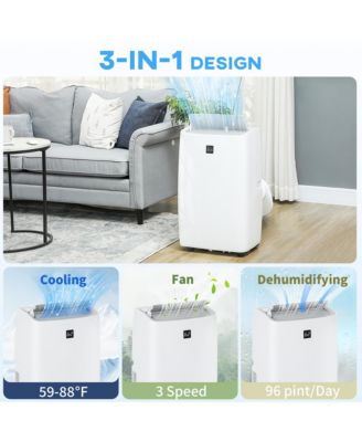 12000 BTU Portable Air Conditioner with Dehumidifier & Fan, AC Unit