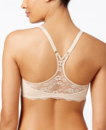 Maidenform Womens One Fab Fit Extra Coverage Lace T-Back Bra(07112)-White- 38DD at  Women's Clothing store