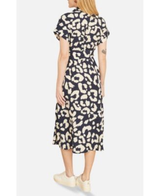 Women's Abstract Animal Print Relaxed Midi Dress