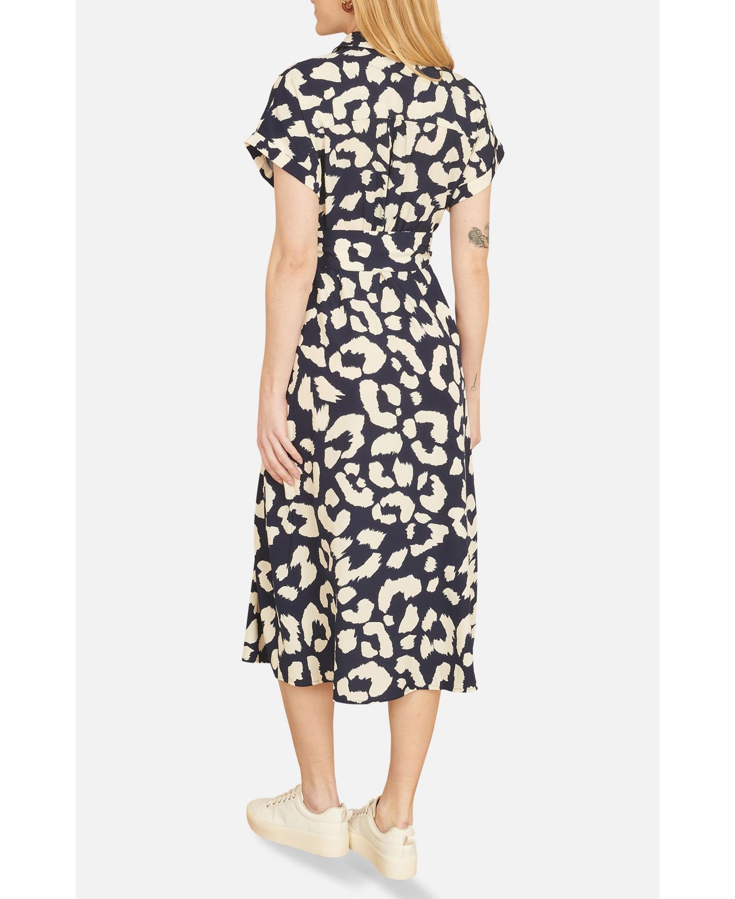 Women's Abstract Animal Print Relaxed Midi Dress
