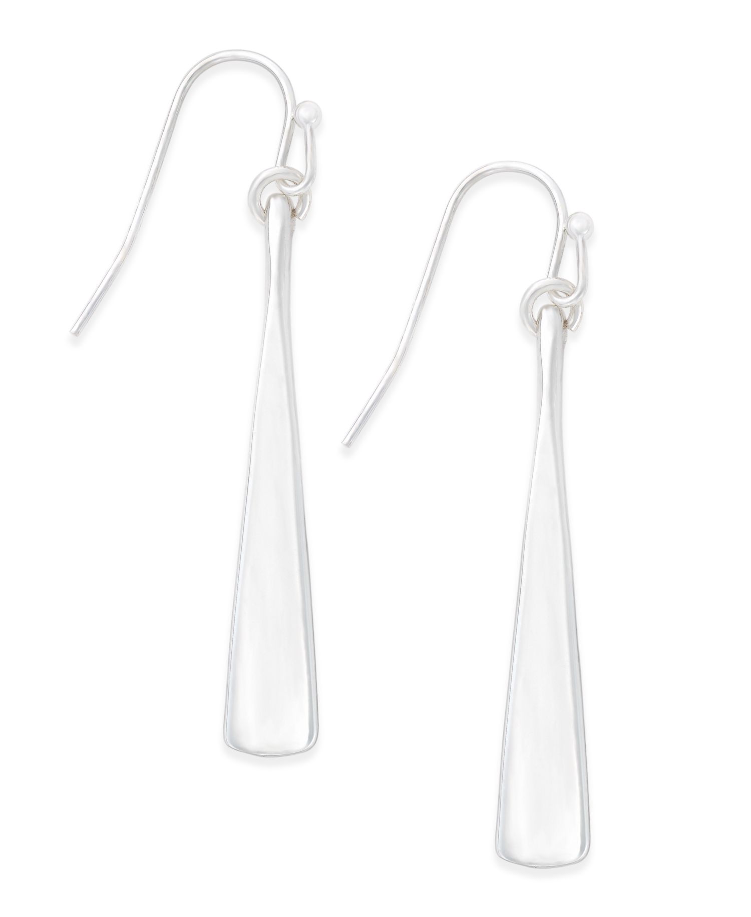 Silver-Tone Sculptural Mini Drop Earrings