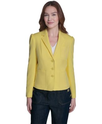 Women's Puff Sleeve Notch Collar Blazer