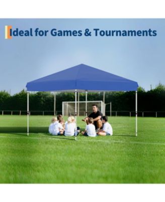 Pop-Up Canopy Tent with One Sidewall, Easy Setup, Adjustable Height, Roller Bag and Weight Bags