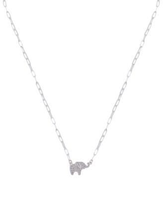 Cubic Zirconia Elephant Pendant Necklace
