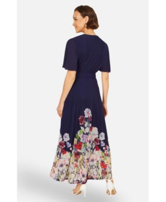 Women's Mesh Wrap Midi Dress