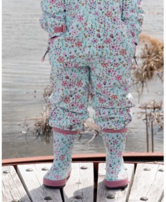 Little Girls Rain Boots in Rubber Mini Flower Print