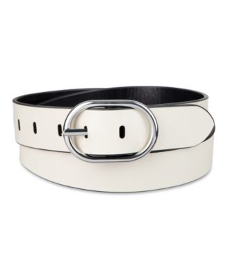 Women's Two-In-One Center Bar Reversible Leather Belt