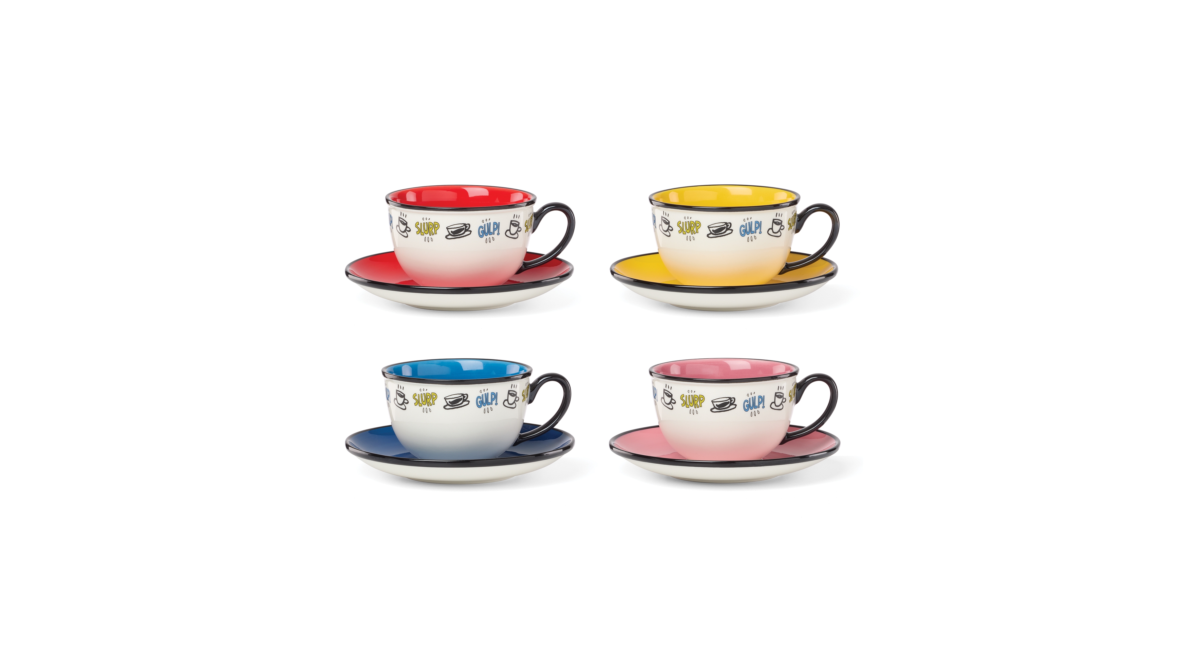 Lenox Chef Snoopy Tea Cup and Saucer, Set of 4
