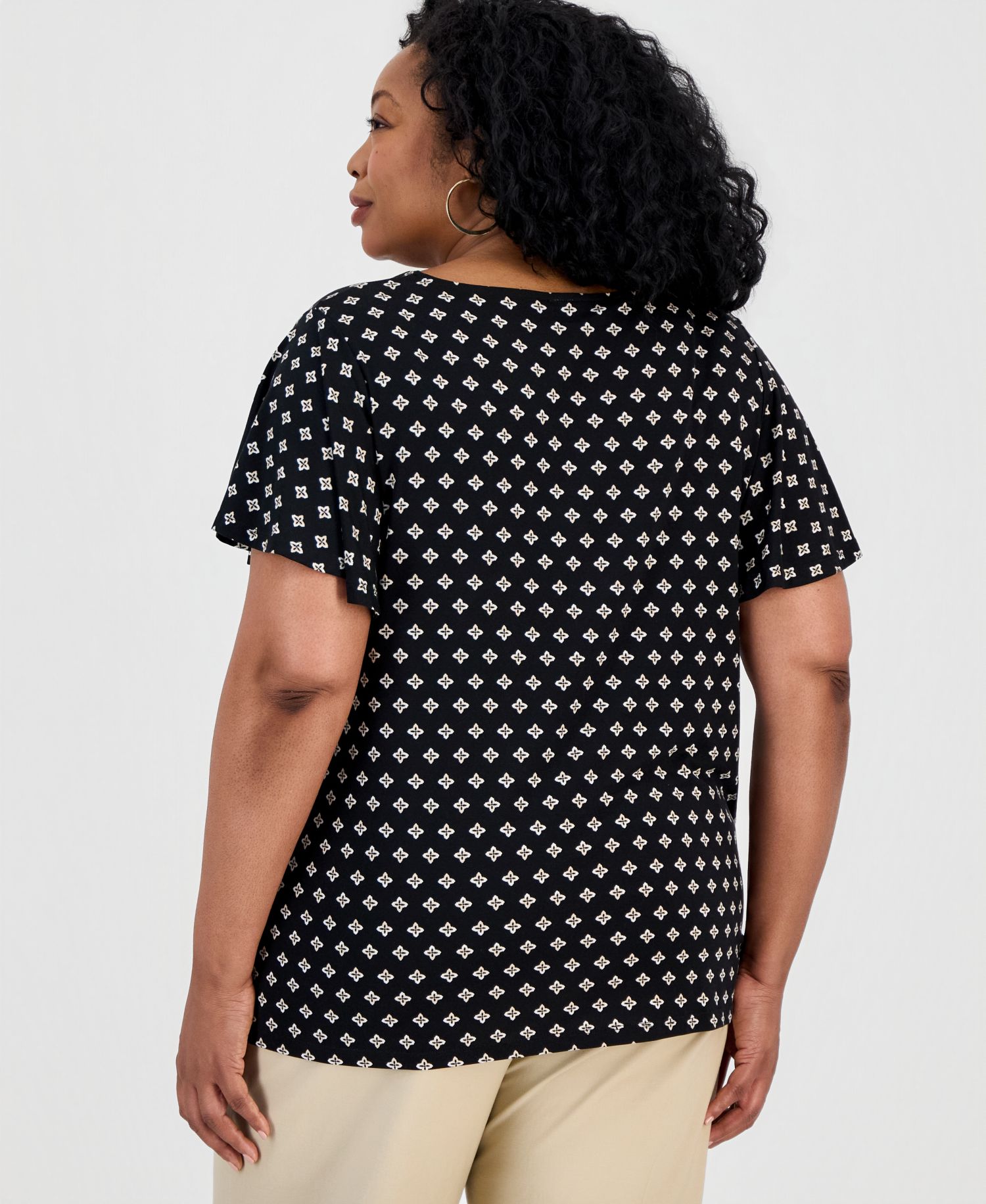 Petite Allegria V-Neck Twist-Front Top