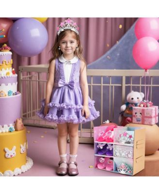 Princess Dress-Up Gift Set with Wearable Tiara, Necklace & Earrings for Girls Birthday & Parties