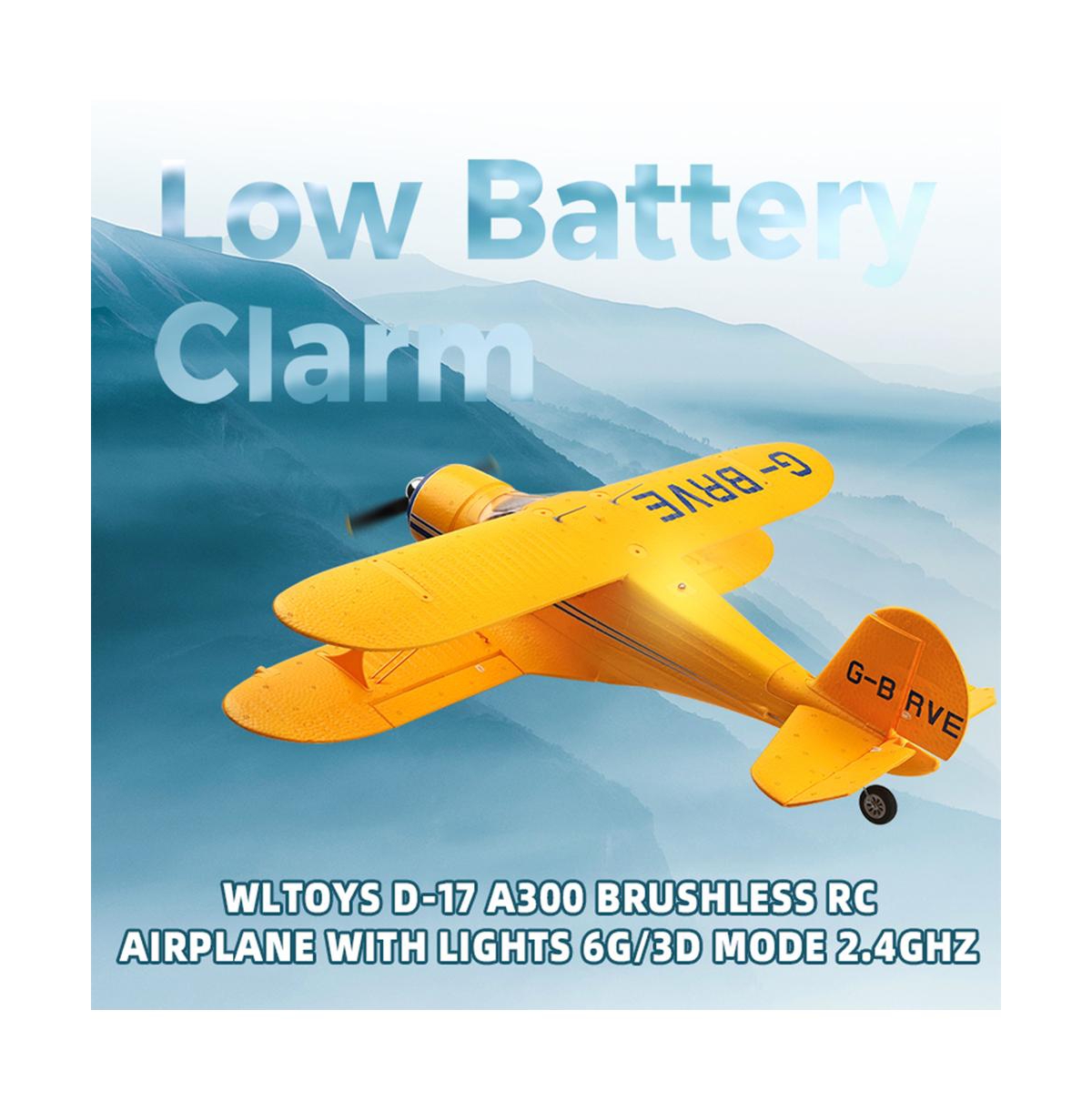 Bruce & Shark Rc Plane - 2.4Ghz Brushless Motor, 6G/3D Modes, Led Lights for Kids & Beginners