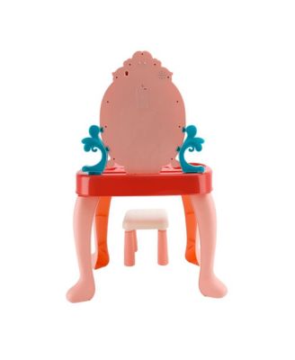 Princess Vanity Set with Lights & Music - Realistic Makeup Toys, Stool & Mirror for Girls