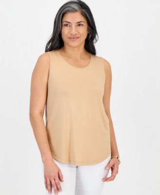 Women's Scoop-Neck Sleeveless Tank Top, Regular & Petite