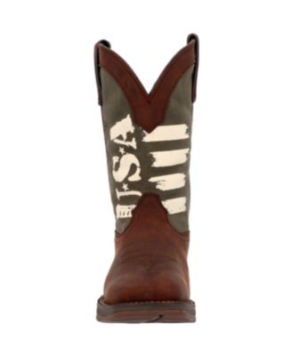Men's Rebel by Army Green USA Print Western Boot