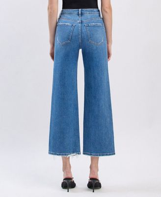 Women's High Rise Crop Wide Leg Jeans