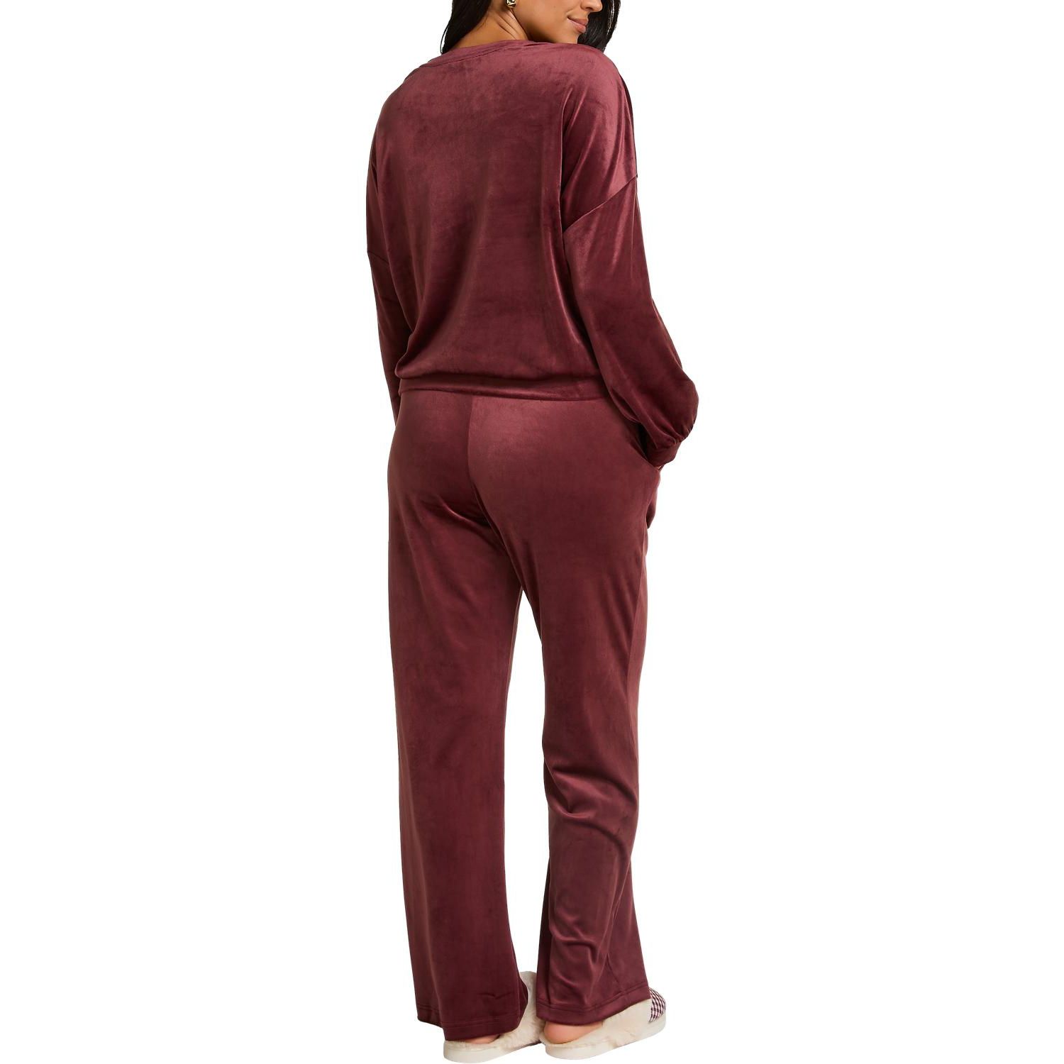 Hunkemoller Women's Velvet Pyjama Set Long-Sleeve