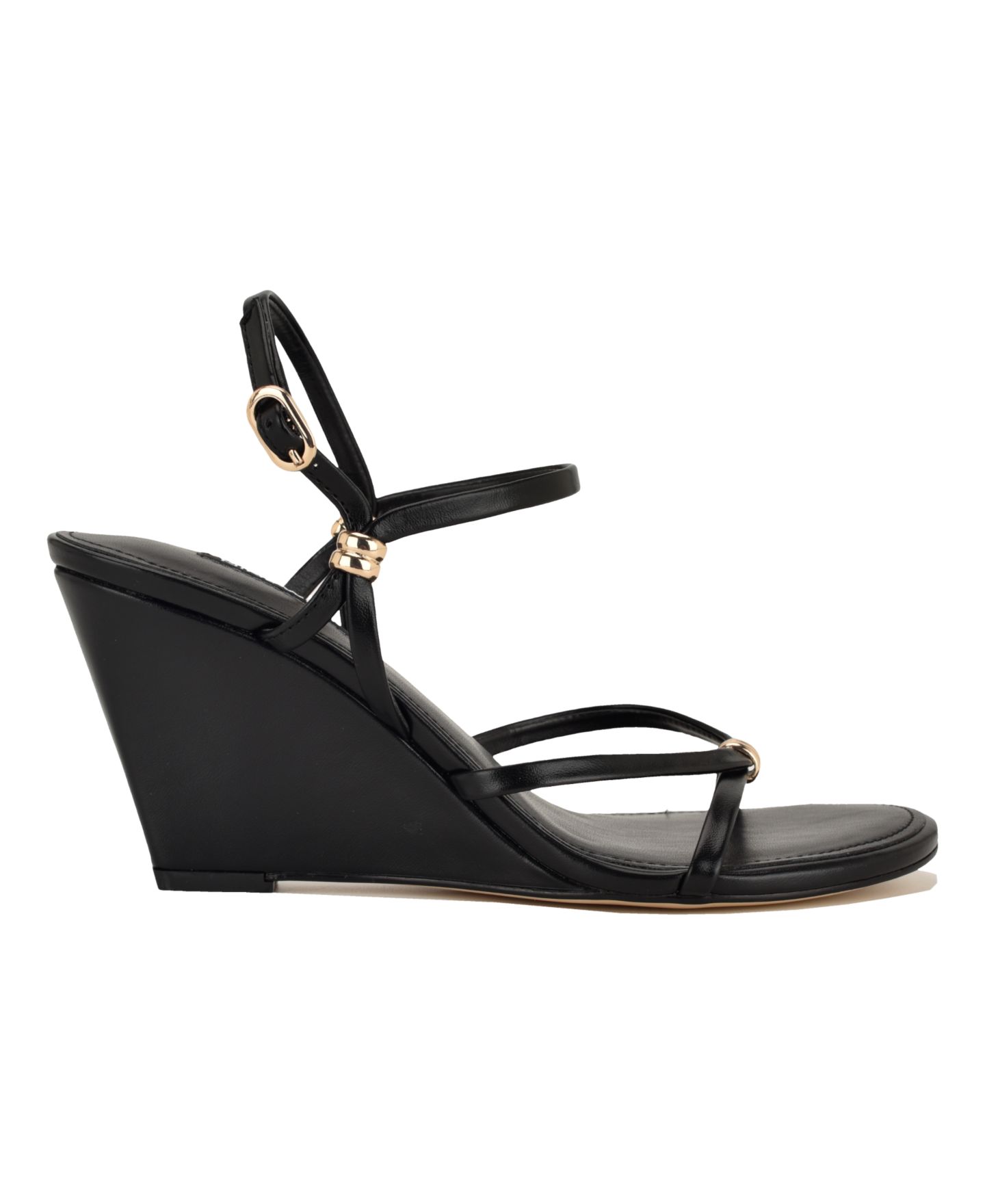 Женские сандалии Nine West Devva Strappy Ornamented Wedge Dress Sandals, цвет: Чёрный — фото 2